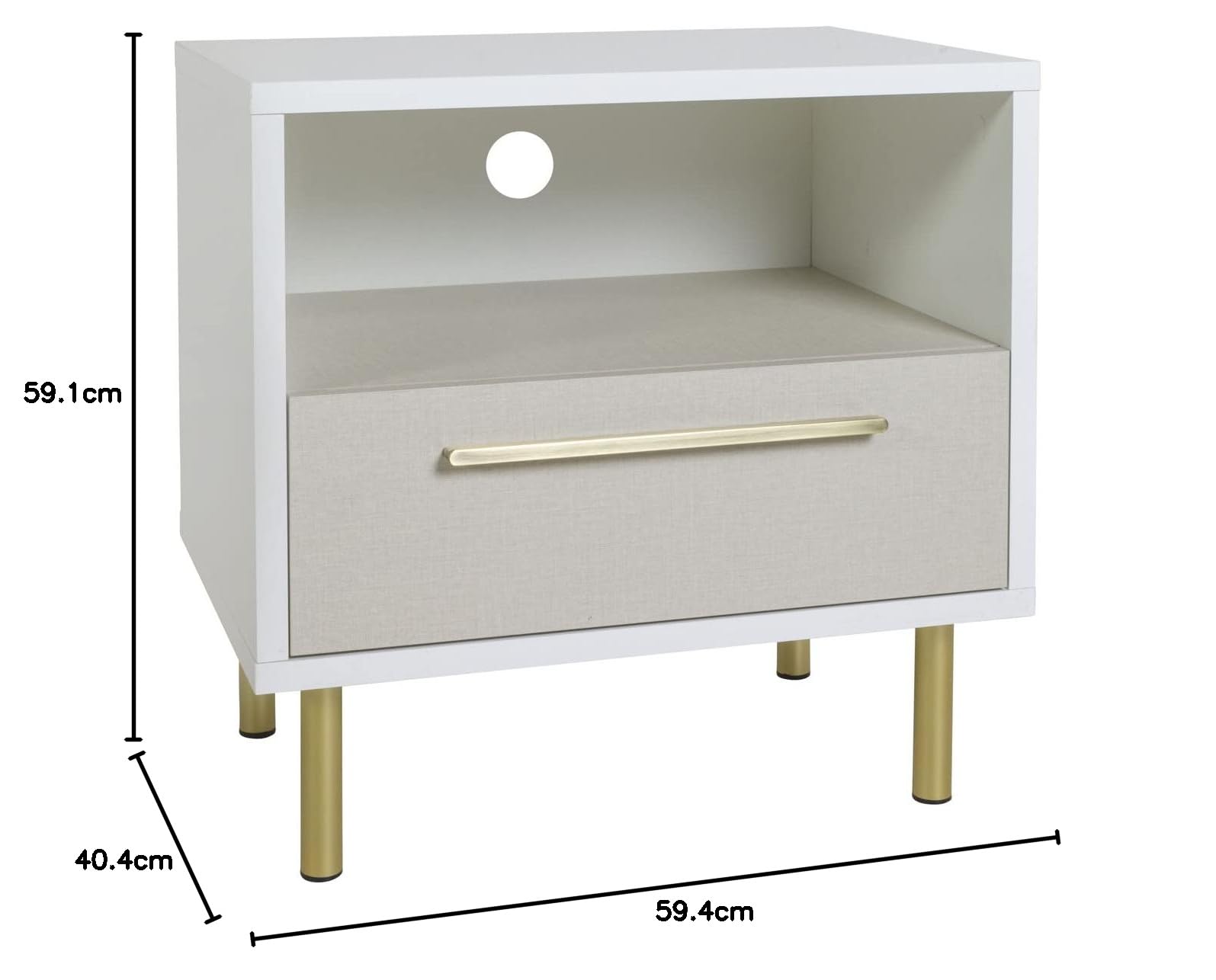 Composad Western comodino 1 cassetto vano twist bianco