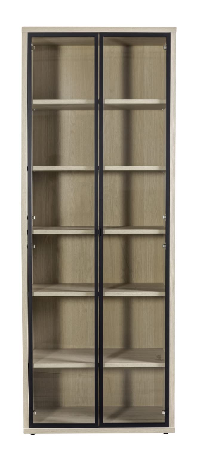 Composad DaVinci libreria alta 2 ante vetro rovere 81 cm