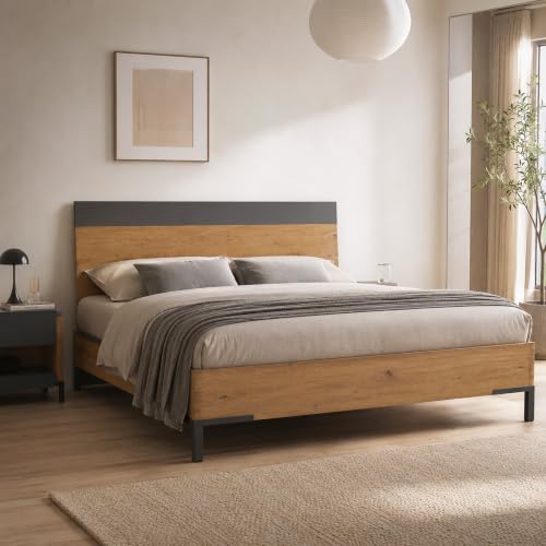 Composad Sposami Letto King Size Grigio Titanio Rovere