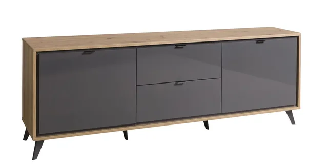 COMPOSAD Cornice Mobile Porta TV 2 Ante 2 Ribalte Rovere