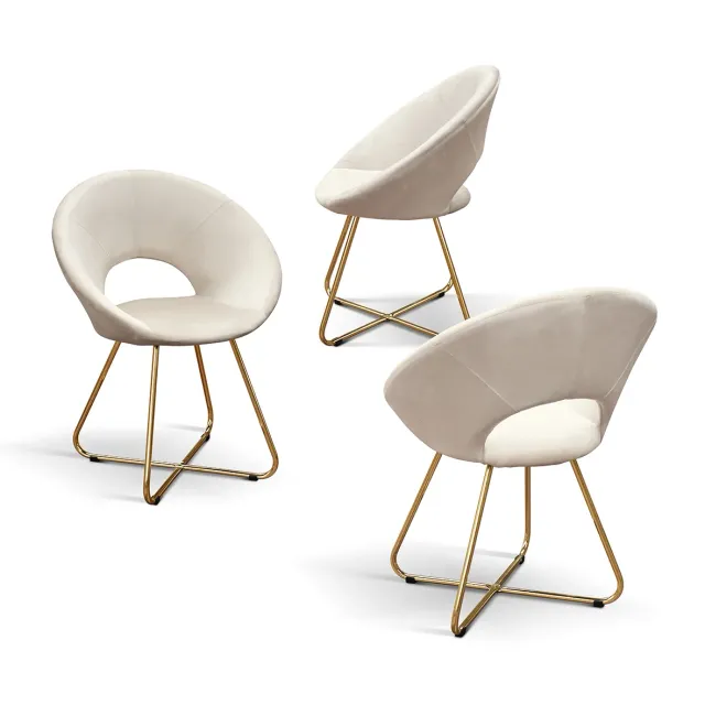 Epocantica set 2 sedie velluto gambe oro imbottite