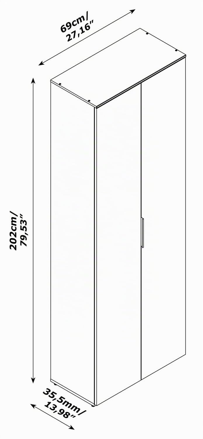 Composad Pronto libreria colonna 2 ante grigio cashmere