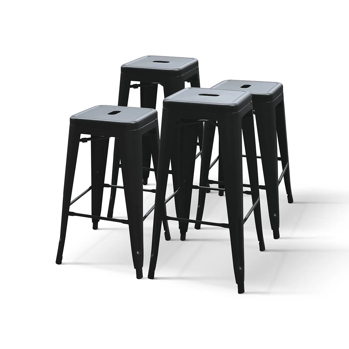Epocantica set 4 sgabelli metallo H66 bancone