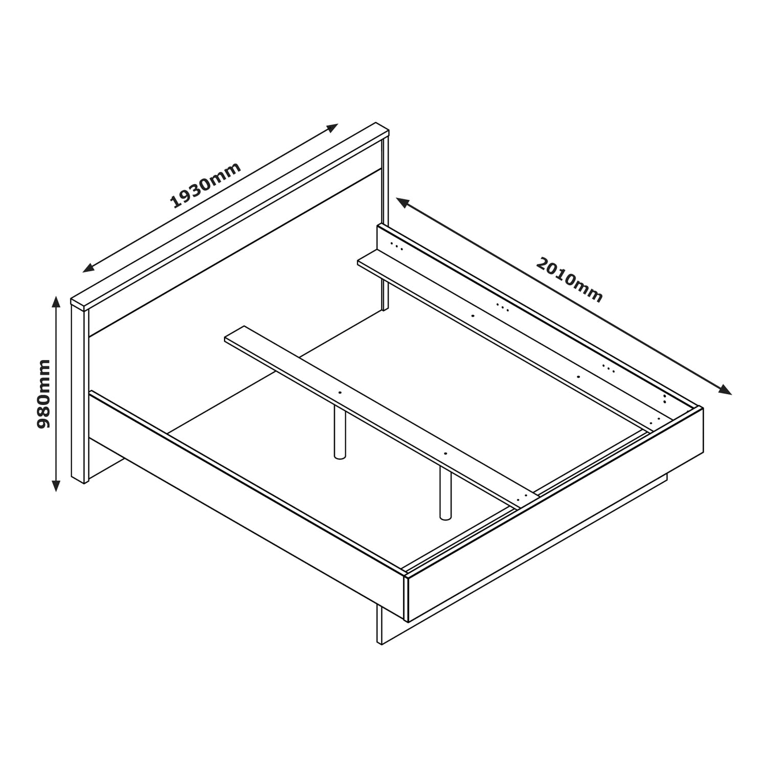 Composad Audace Letto Matrimoniale 193 cm Noce Grigio 180x200