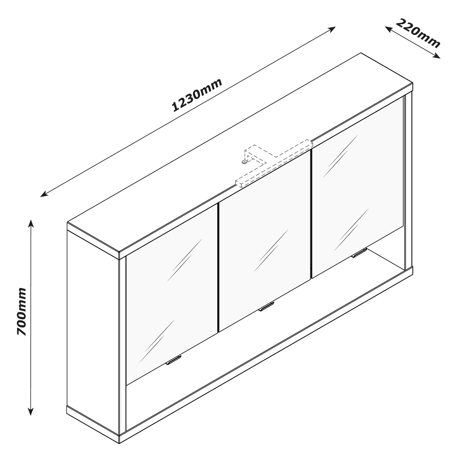 Composad Ladama specchiera bagno 3 ante rovere mielato
