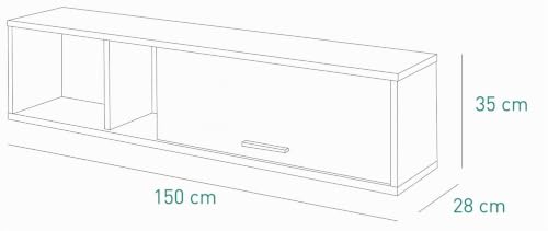Composad Vitruvia Pensile 150 cm Rovere Miele e Nero 1 Ribalta