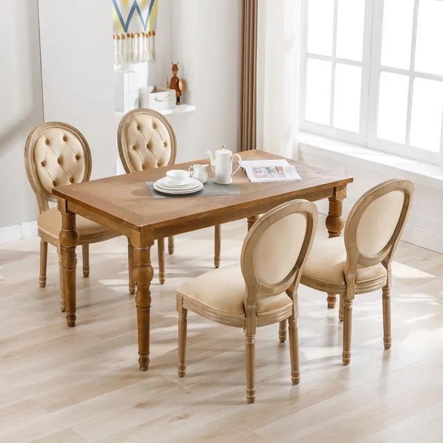 Dolamaní sedie da pranzo rattan beige set 4 stile francese