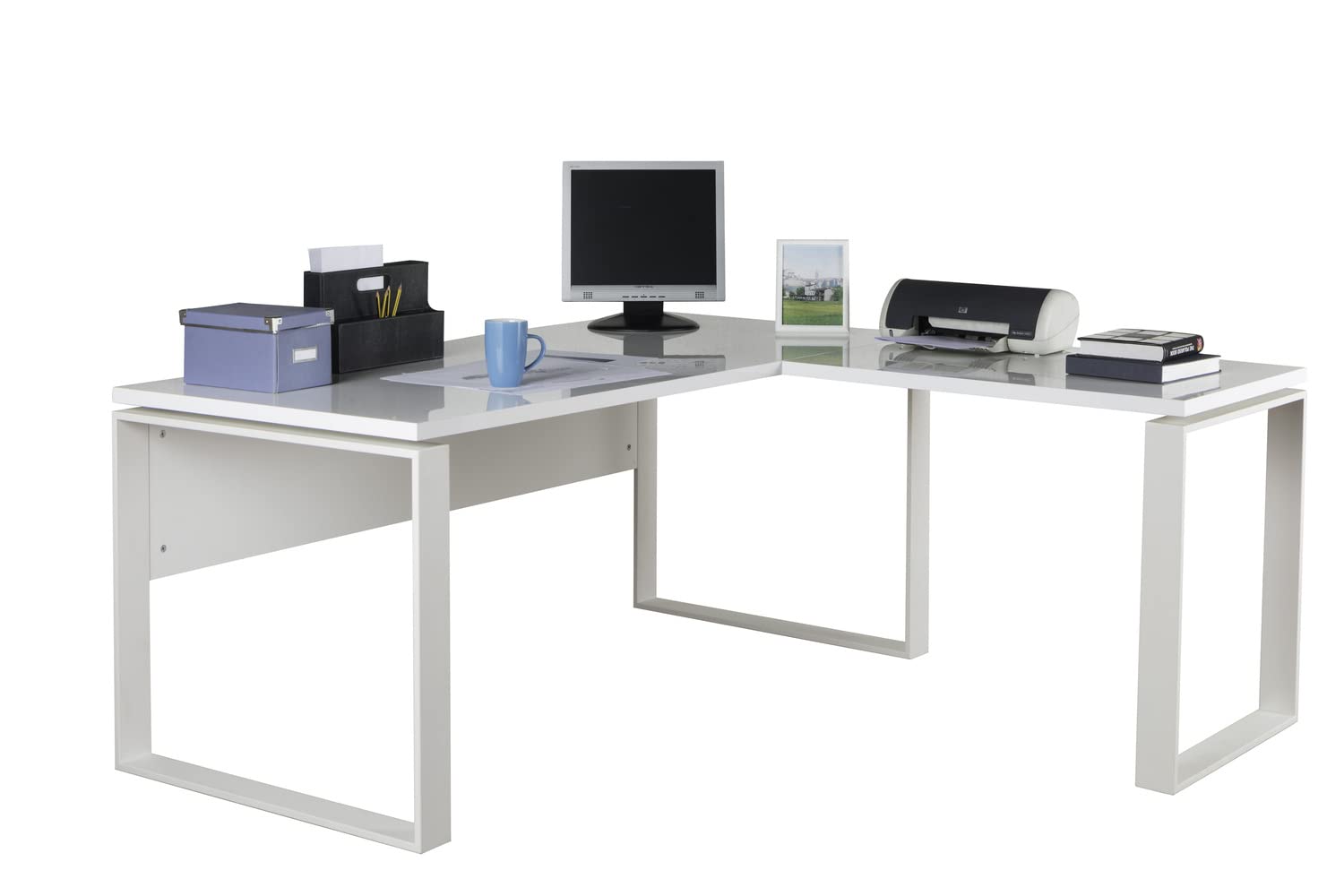 Composad Disegno Set Ufficio 170 e 170 cm K04 Bianco 3 Pezzi