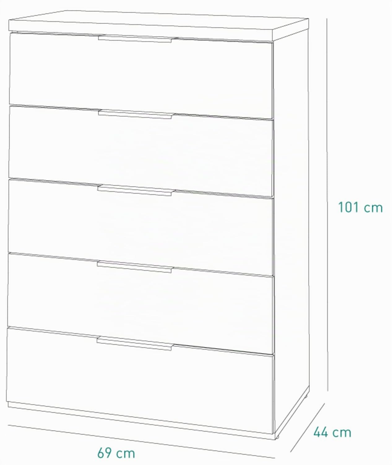 Composad Mundi Cassettiera 5 Cassetti Rovere Miele e Bianco