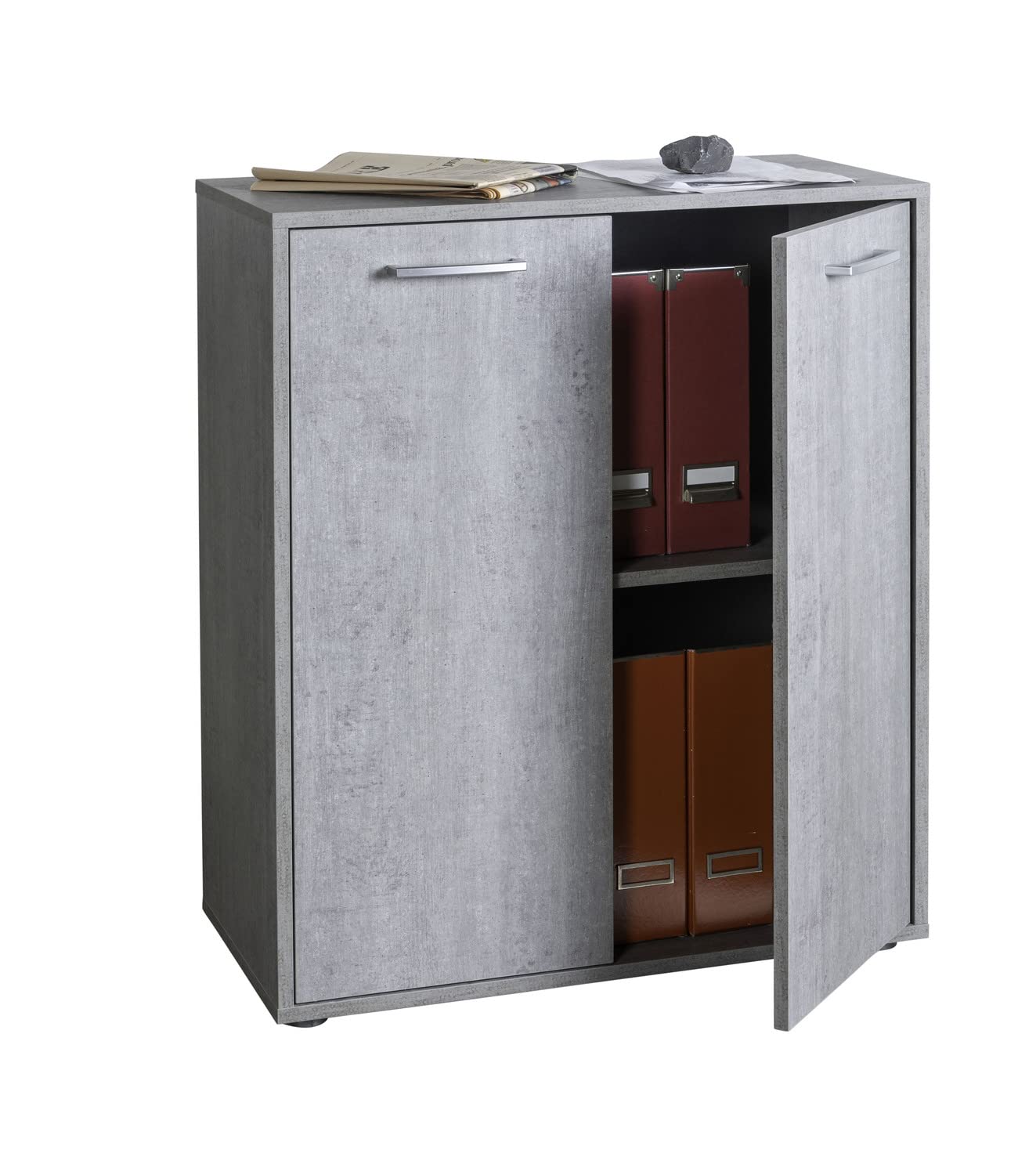 Composad Flow Mobile Contenitore 2 Ante Grigio Cemento 72 cm