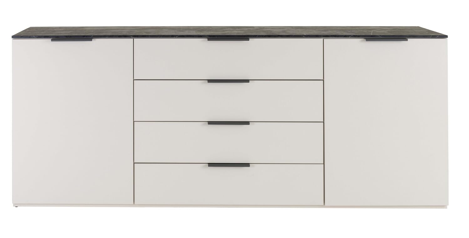 Composad Brina Madia 200 cm 2 Ante 4 Cassetti Grigio