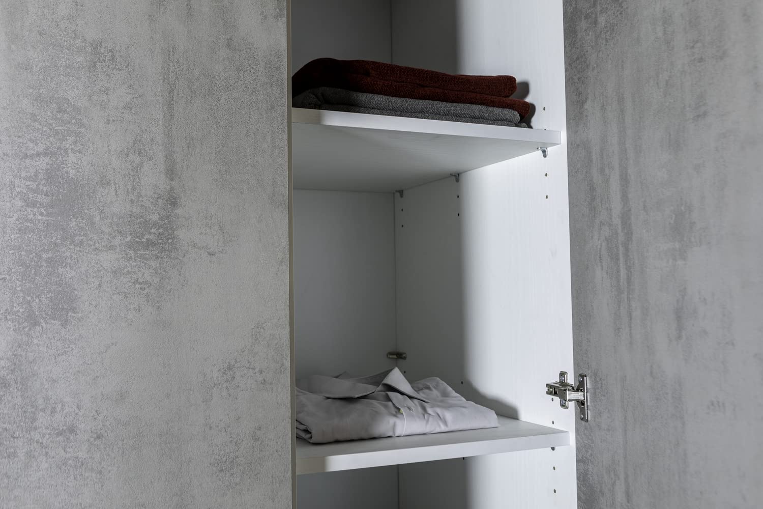 Composad Ador'a camera da letto 5 pezzi cemento e bianco specchio