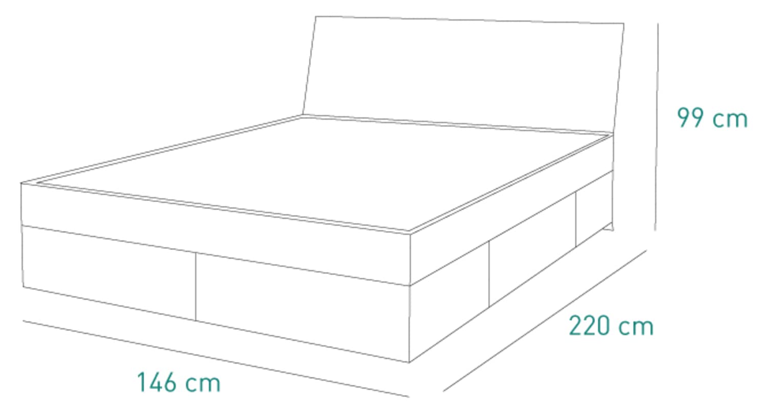 Composad Galaverna Letto Contenitore 4 Cassetti Cemento Bianco