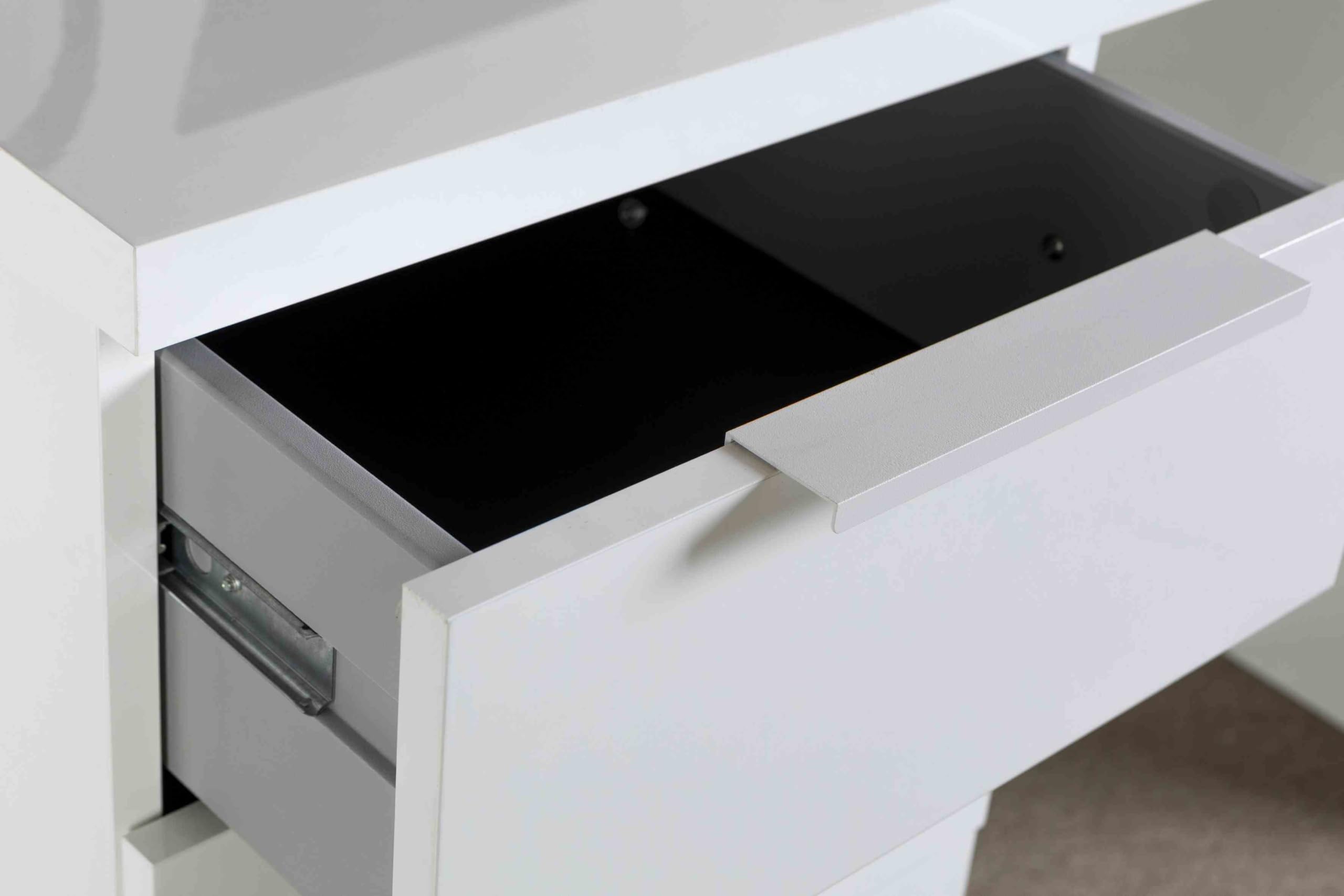 Composad Espresso scrivania 110 cm bianco laccato 4 cassetti