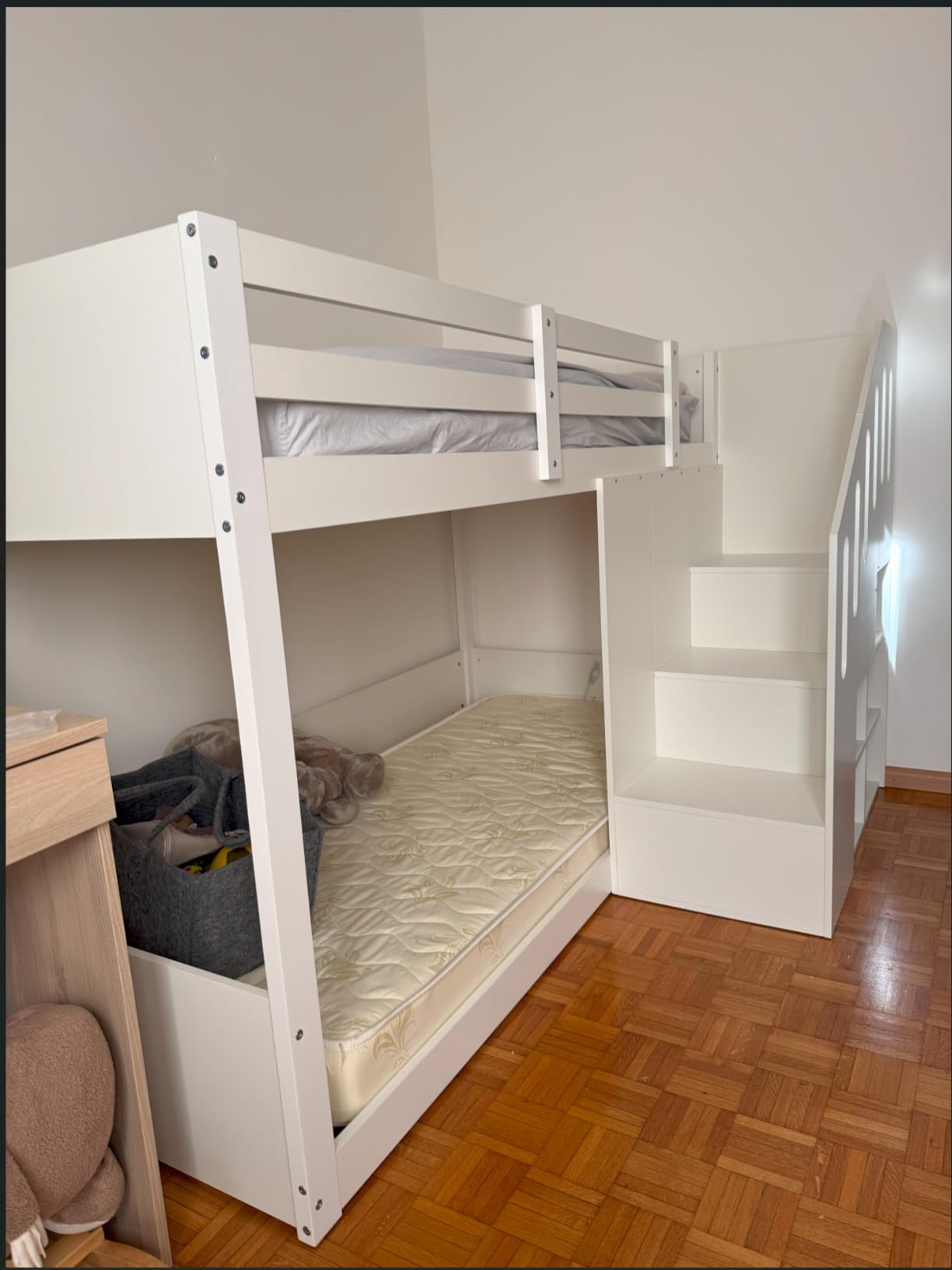 Dolamaní Letto a castello 90x200 bianco legno pino