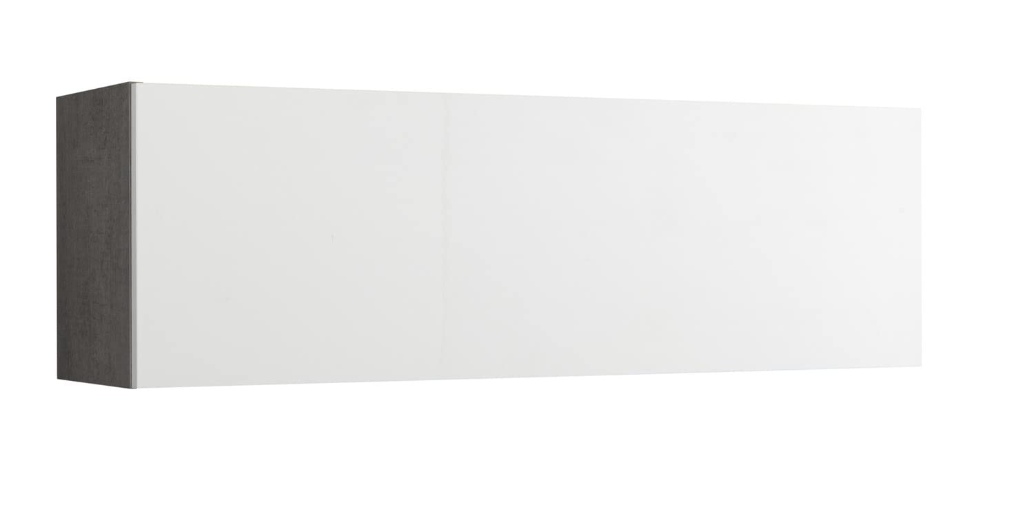 Composad Modello Pensile Orizzontale 110x35 Bianco e Cemento