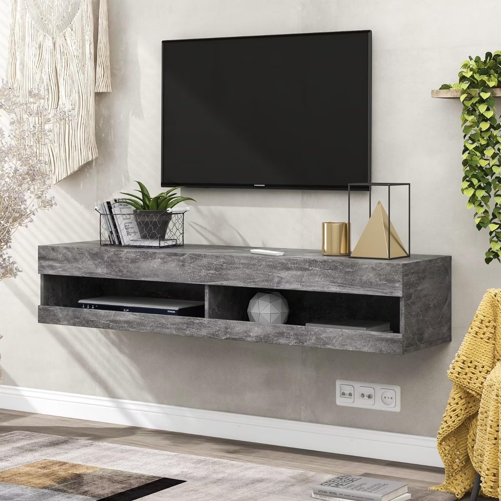 Dolamaní mobile TV grigio 140 cm sospeso