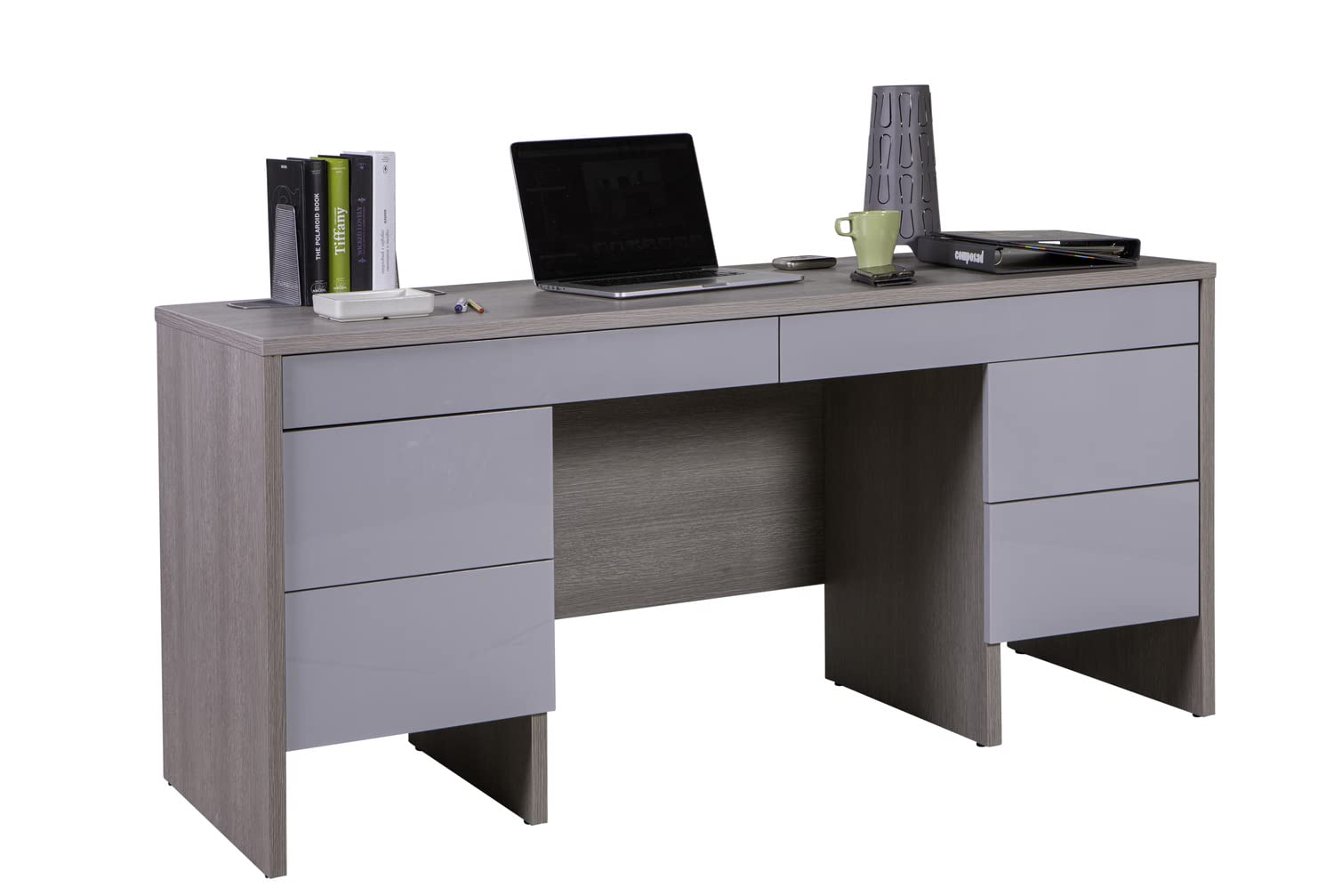 Composad Columbia scrivania 6 cassetti rovere glamour