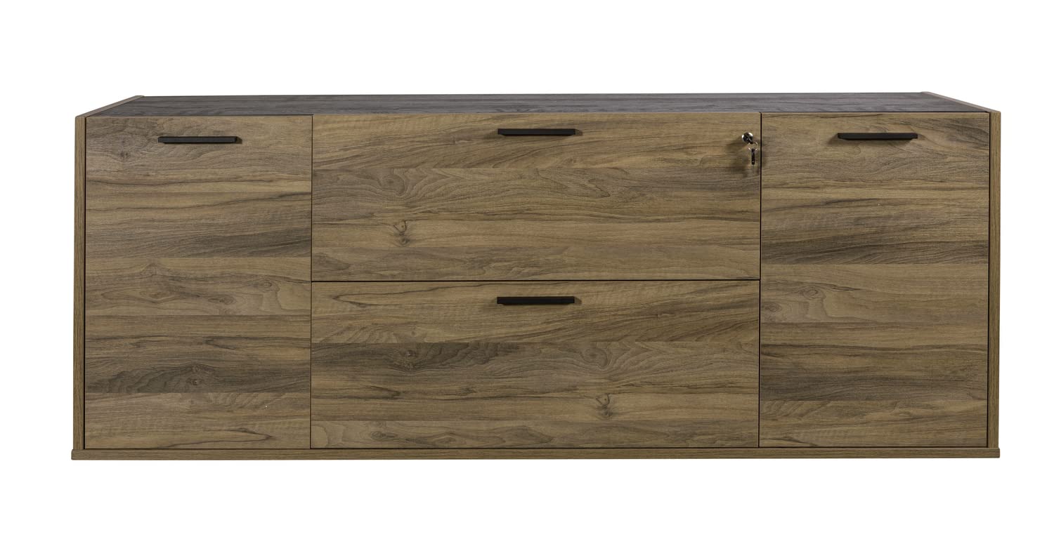 Composad Davinci Brera Cassettiera 2 Ante 2 Cassetti Noce Nero