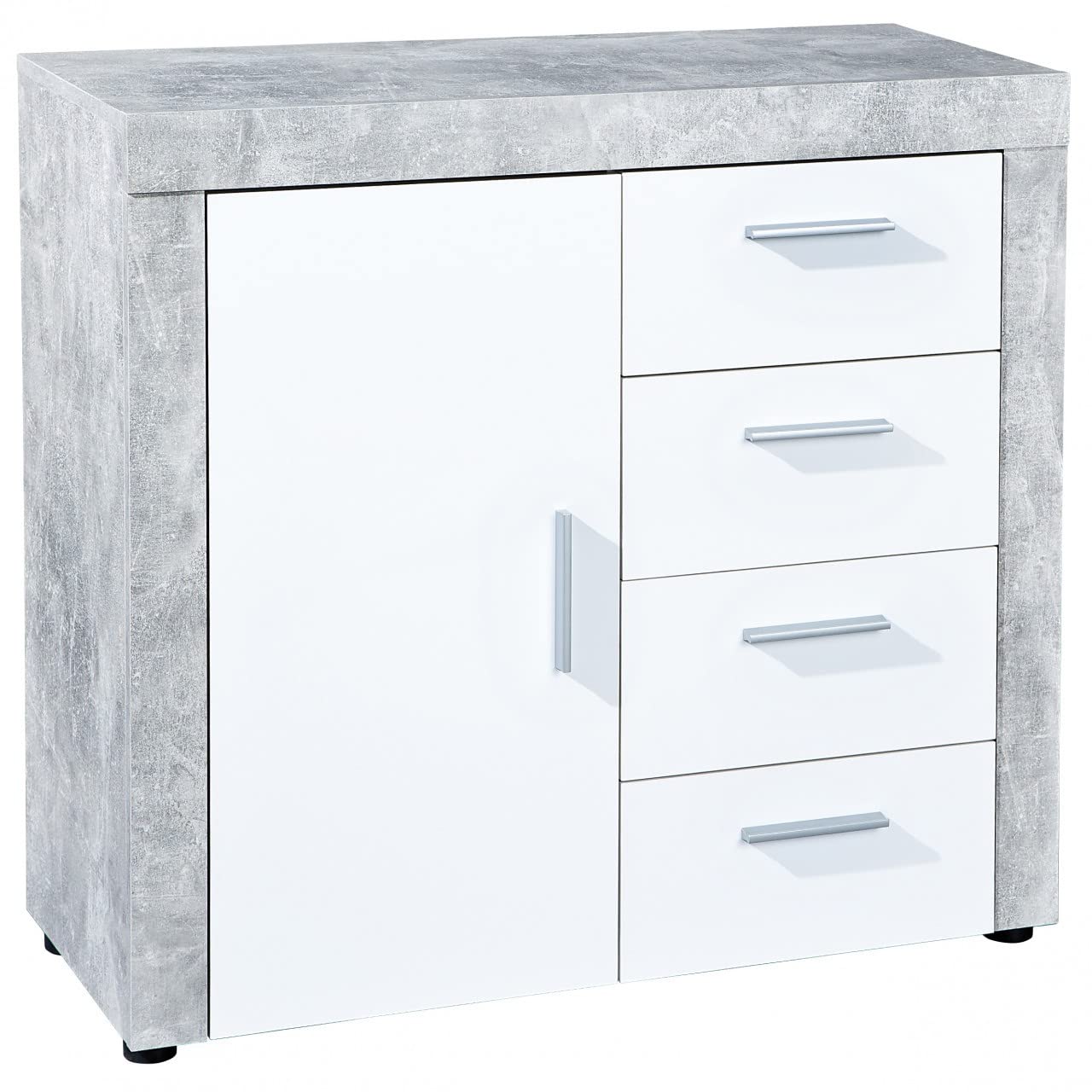 Iperbriko mobile madia bianco cemento 77x40x82