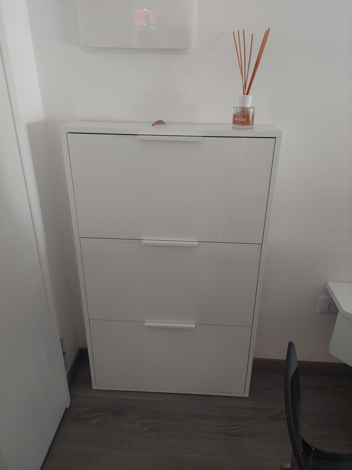 Composad Espresso Scarpiera Slim 3 Ribalte Bianca 65x105 cm
