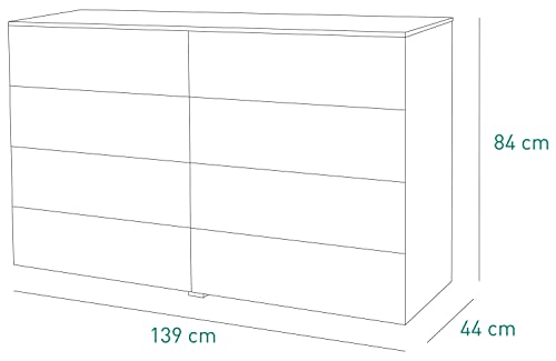 Composad Privilegio cassettiera bianco laccato 140x85x44 8 cassetti