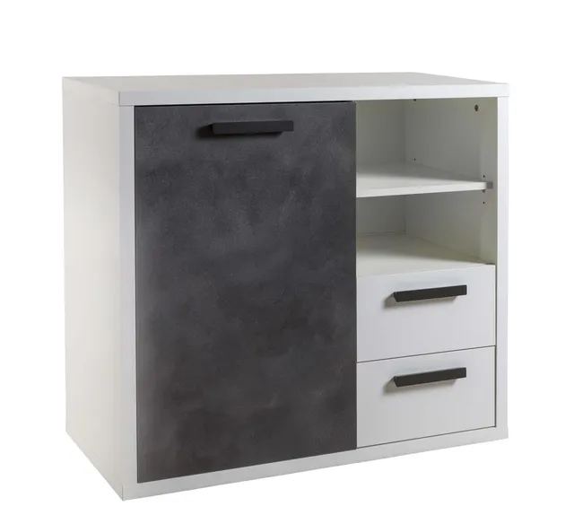 Composad Velata 1 Anta 2 Cassetti 2 Vani Mobile Bianco Rovere Ufficio