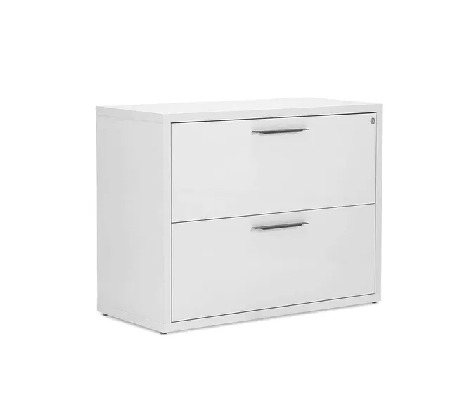 Composad cassettiera ufficio 2 cassetti serratura bianco laccato