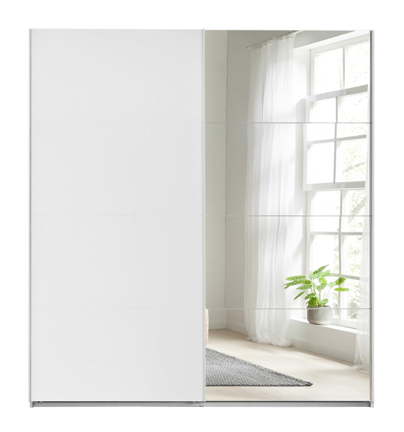 Composad Systema Armadio 2 Ante Scorrevoli 200 cm Bianco Specchio