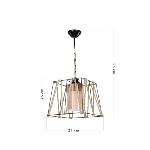 Iperbriko lampadario sospensione nero corda 25x55 cm metallo