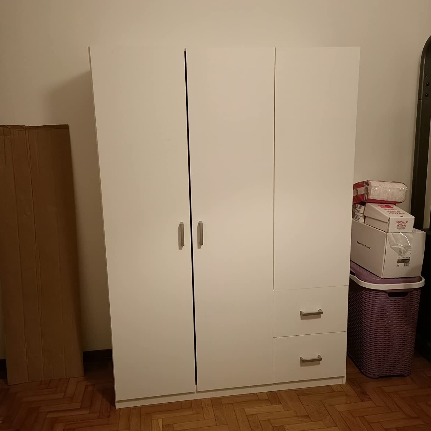 COMPOSAD Facile armadio 3 ante 2 cassetti bianco 184 cm