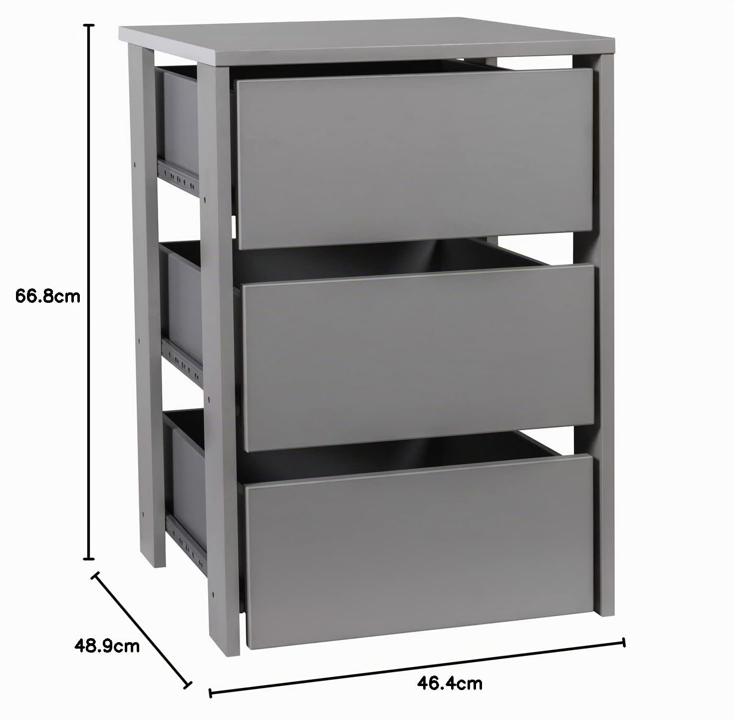 Composad Cassettiera Interna Armadio Grigia 46,4 cm 3 Cassetti