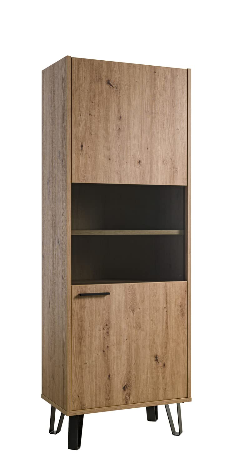 Composad Vitruvia Vetrina 1 Anta Rovere Miele Vetro