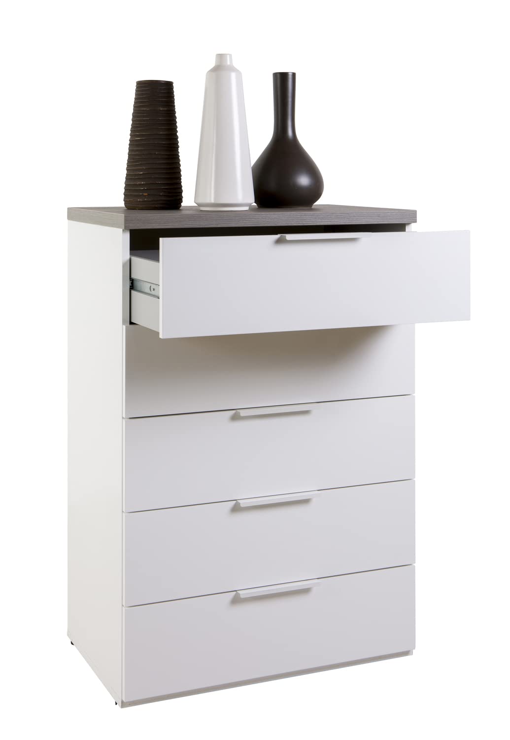 Composad Mundi Cassettiera 5 Cassetti Rovere Ravello Bianco