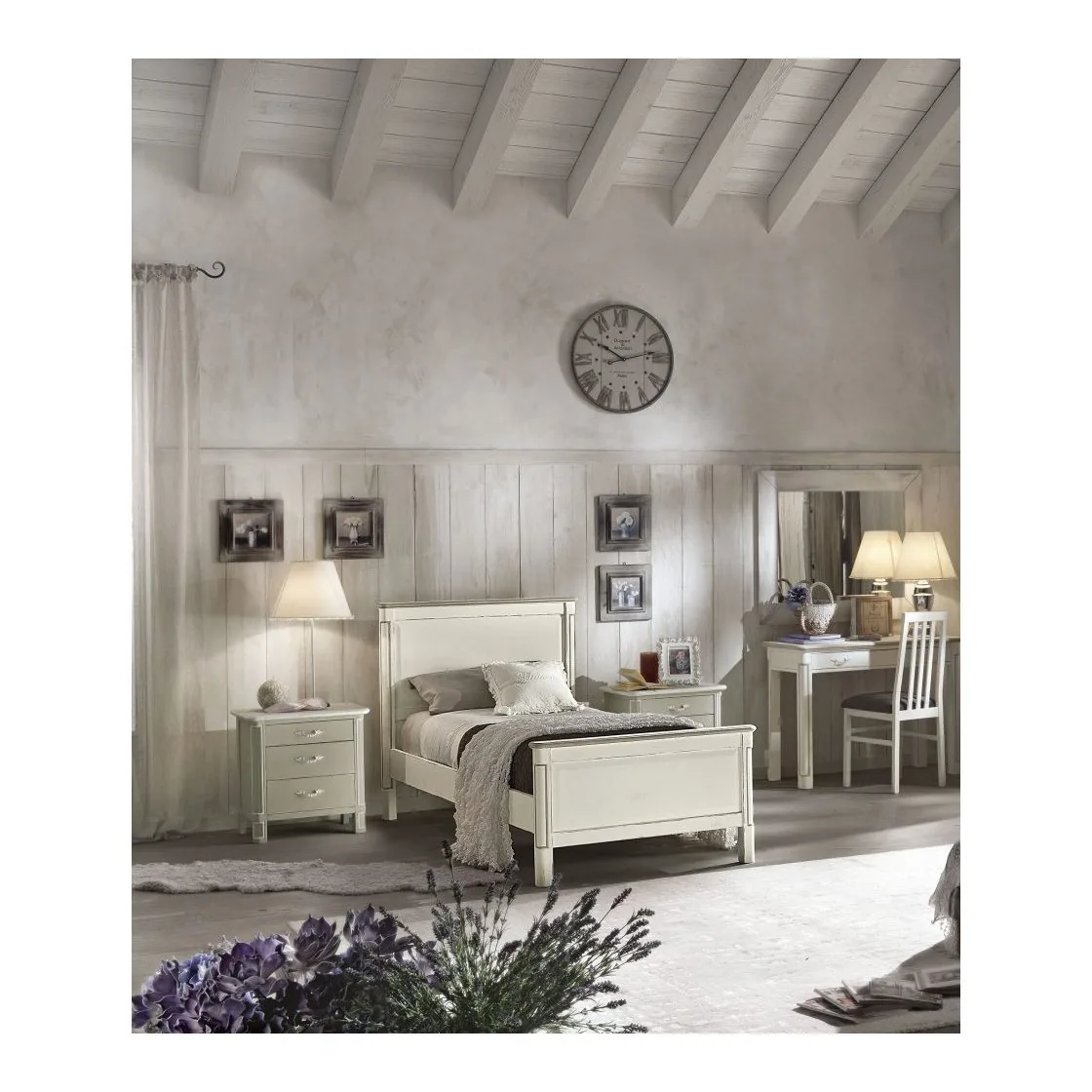 Epocantica Provenzale letto singolo massello 90x195 cm