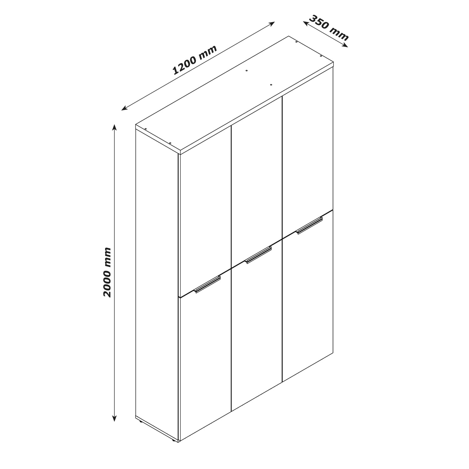 Composad Mundi Armadio 6 Ante Bianco 119,8 cm Salvaspazio