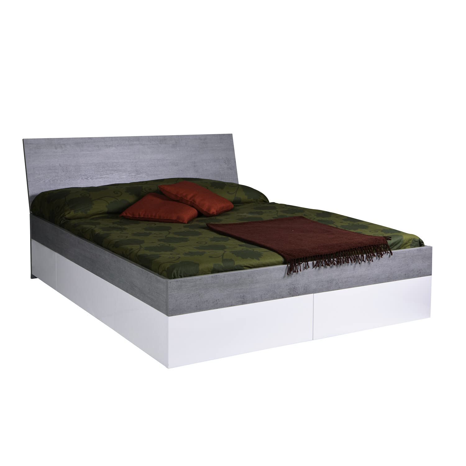 Composad Galaverna Letto Contenitore 4 Cassetti Cemento Bianco