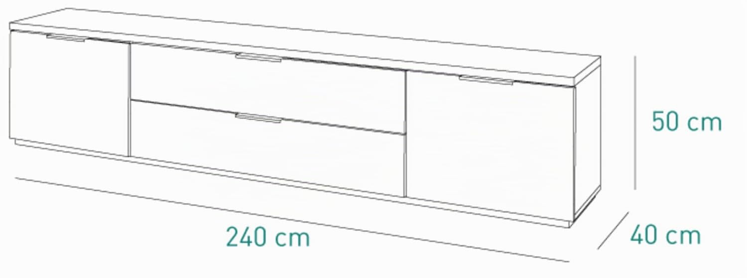 Composad Mundi Mobile Porta TV 240 cm Rovere Bianco Soggiorno