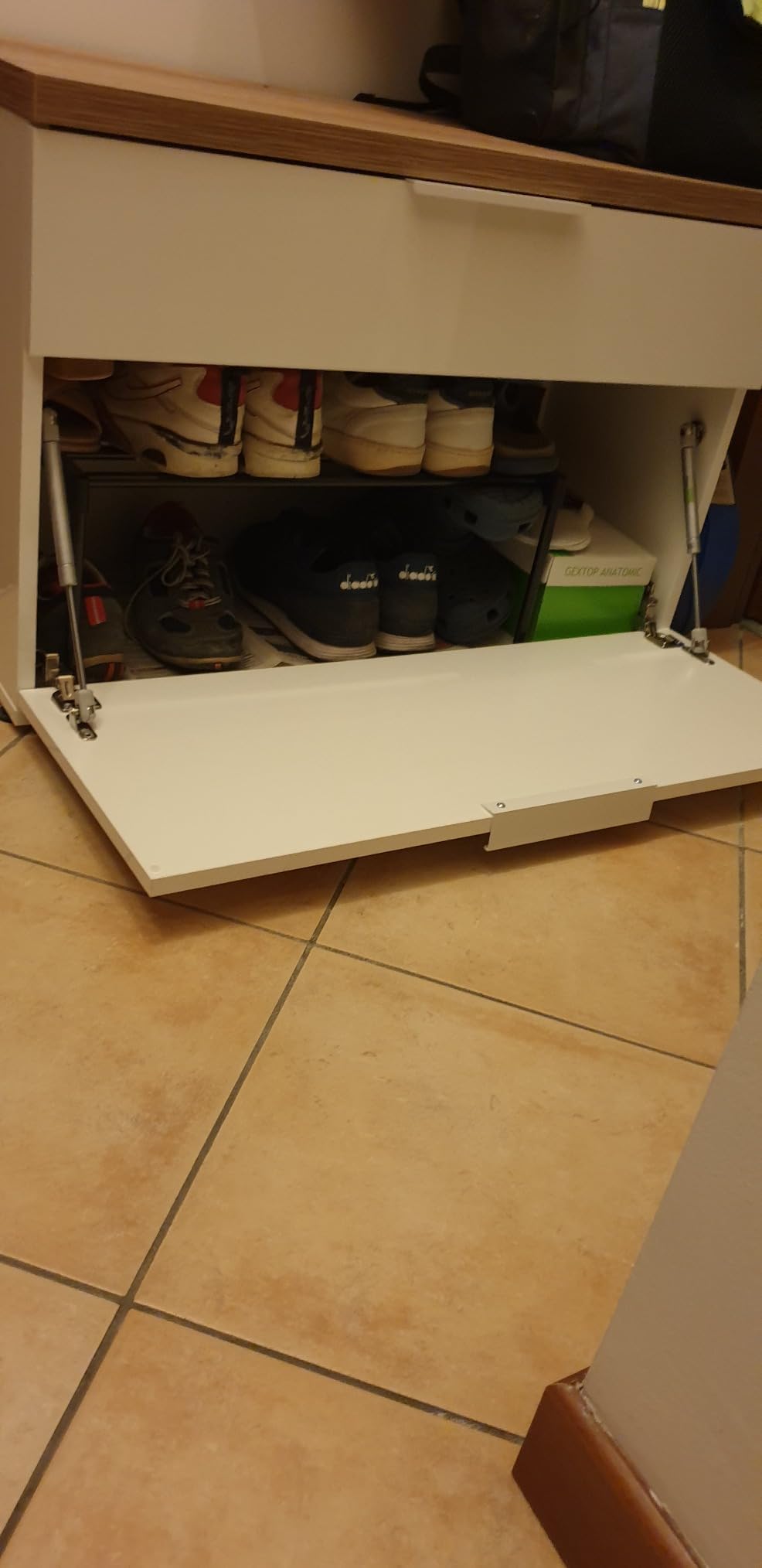 Composad Mundi scarpiera panca 82 cm rovere bianco