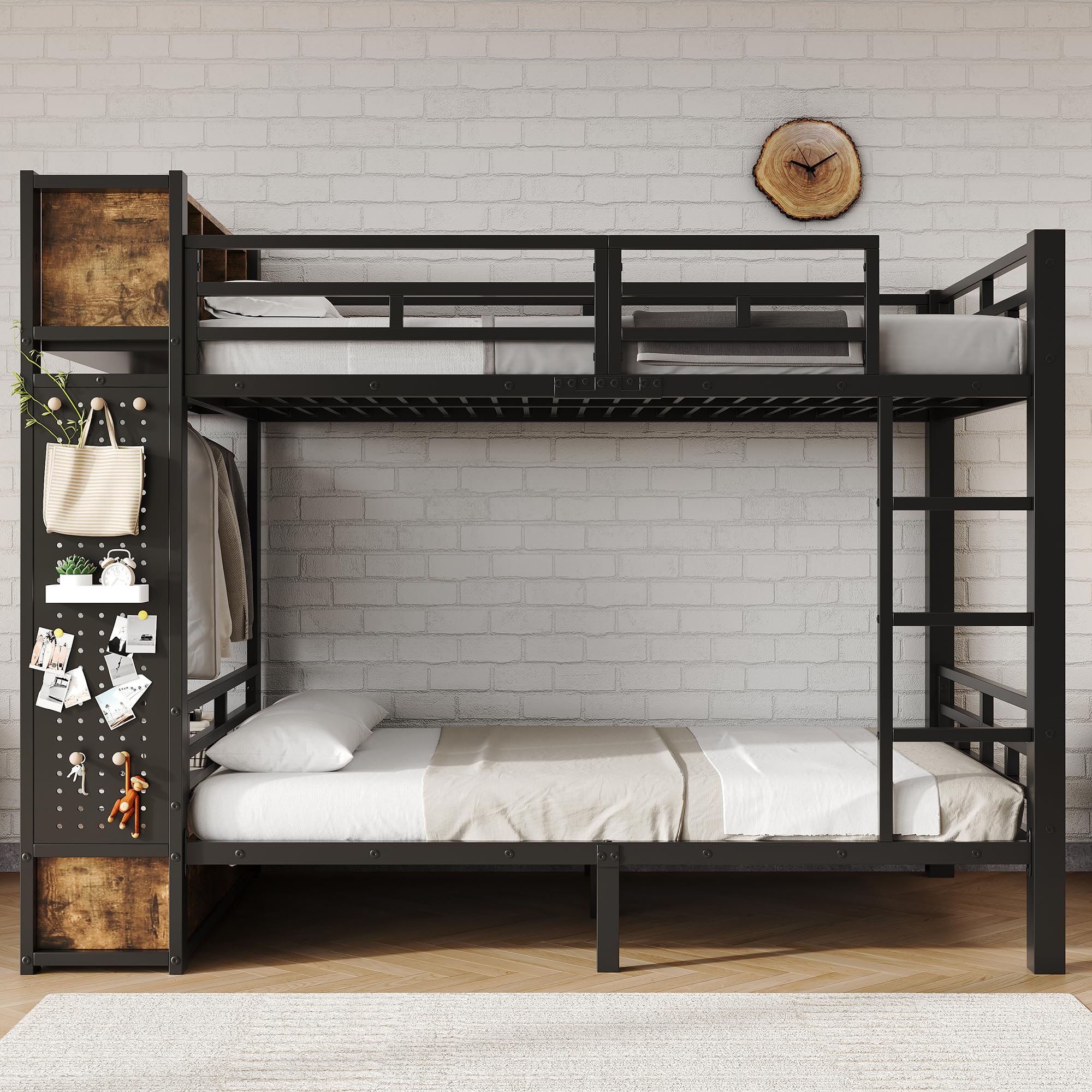 Dolamaní Letto a castello 120x200 cm metallo nero con contenitore