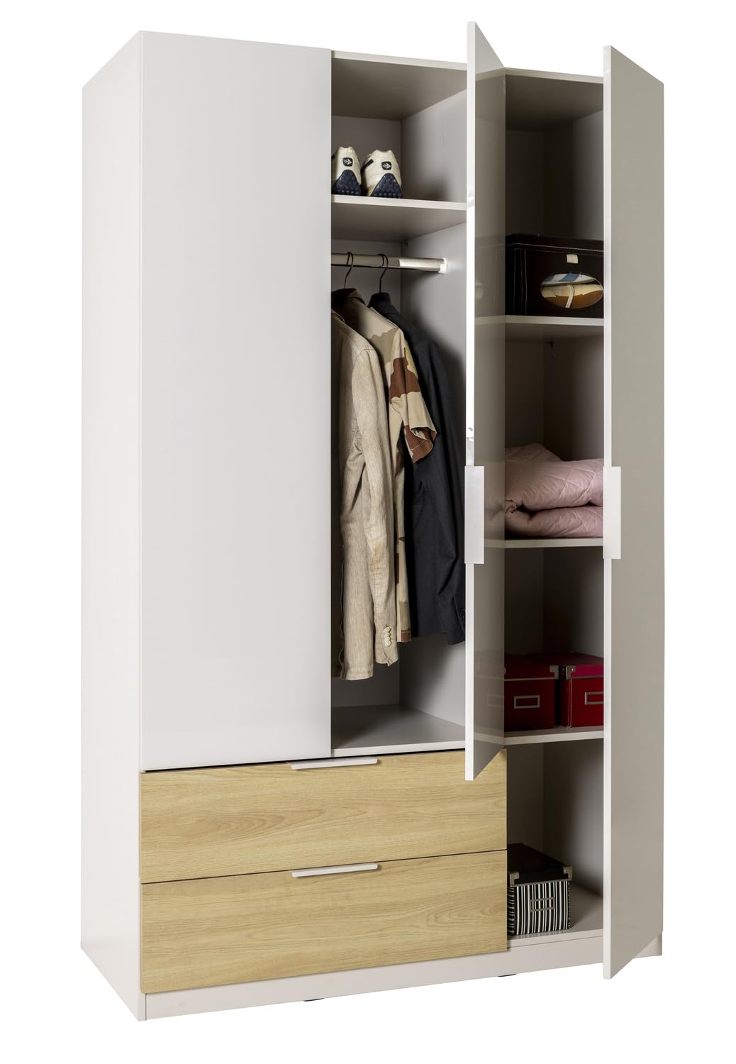 Composad Macchiato Teen Armadio 3 Ante 2 Cassetti Grigio Cashmere