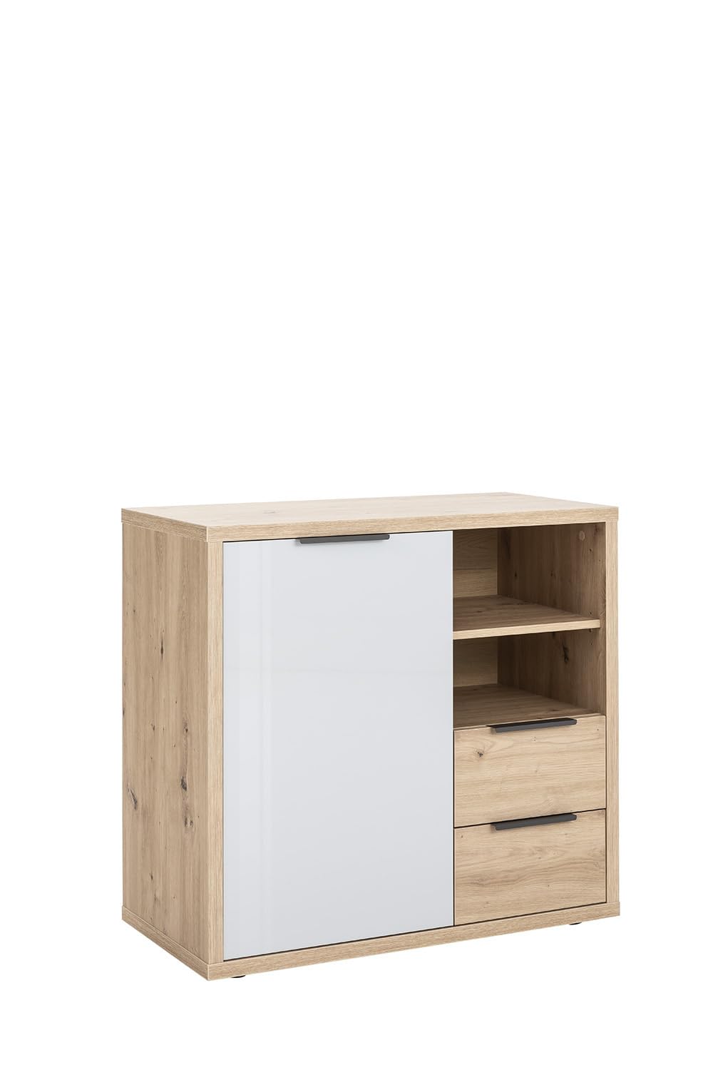Composad Velata Mobile 1 Anta 2 Cassetti Rovere Grigio 91 cm