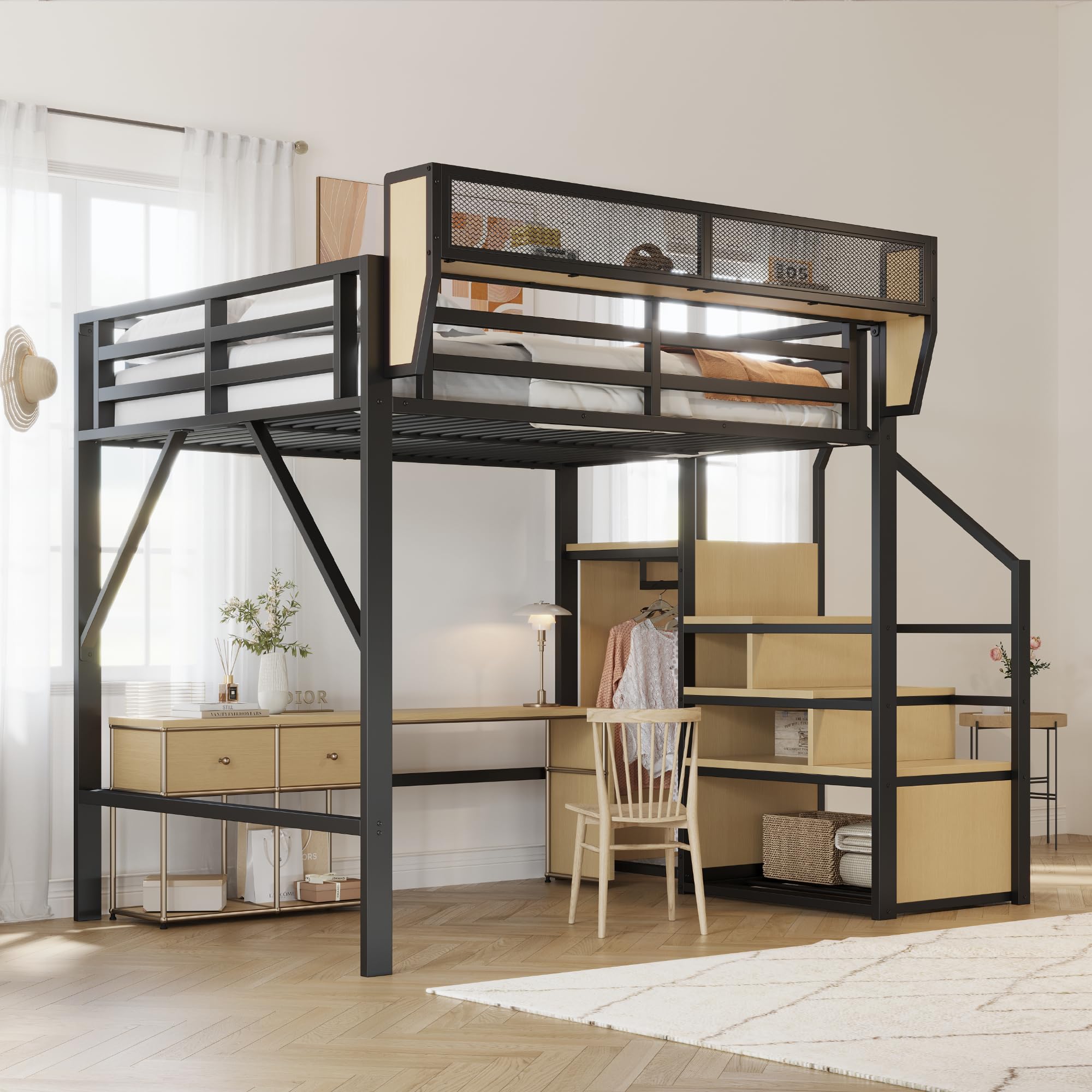 Dolamaní Letto a Soppalco 140x200 Metallo Nero