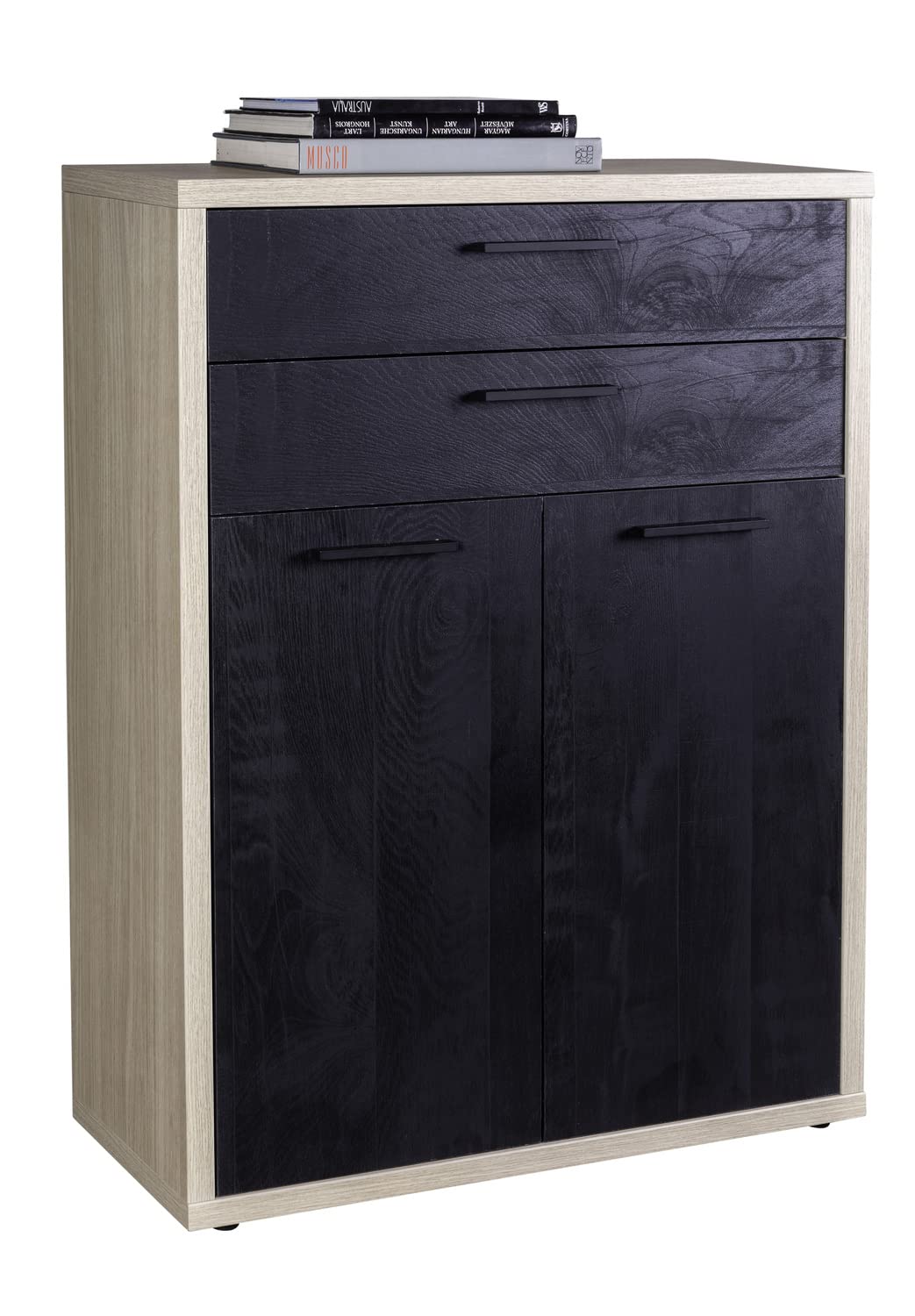 Composad Davinci 2 ante 2 cassetti mobile rovere nero 81,6 cm