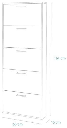 COMPOSAD Facile scarpiera 5 ribalte bianca 15 paia slim