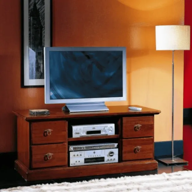 EPOCANTICA Porta TV Legno Massello 120 cm per TV 50 Pollici