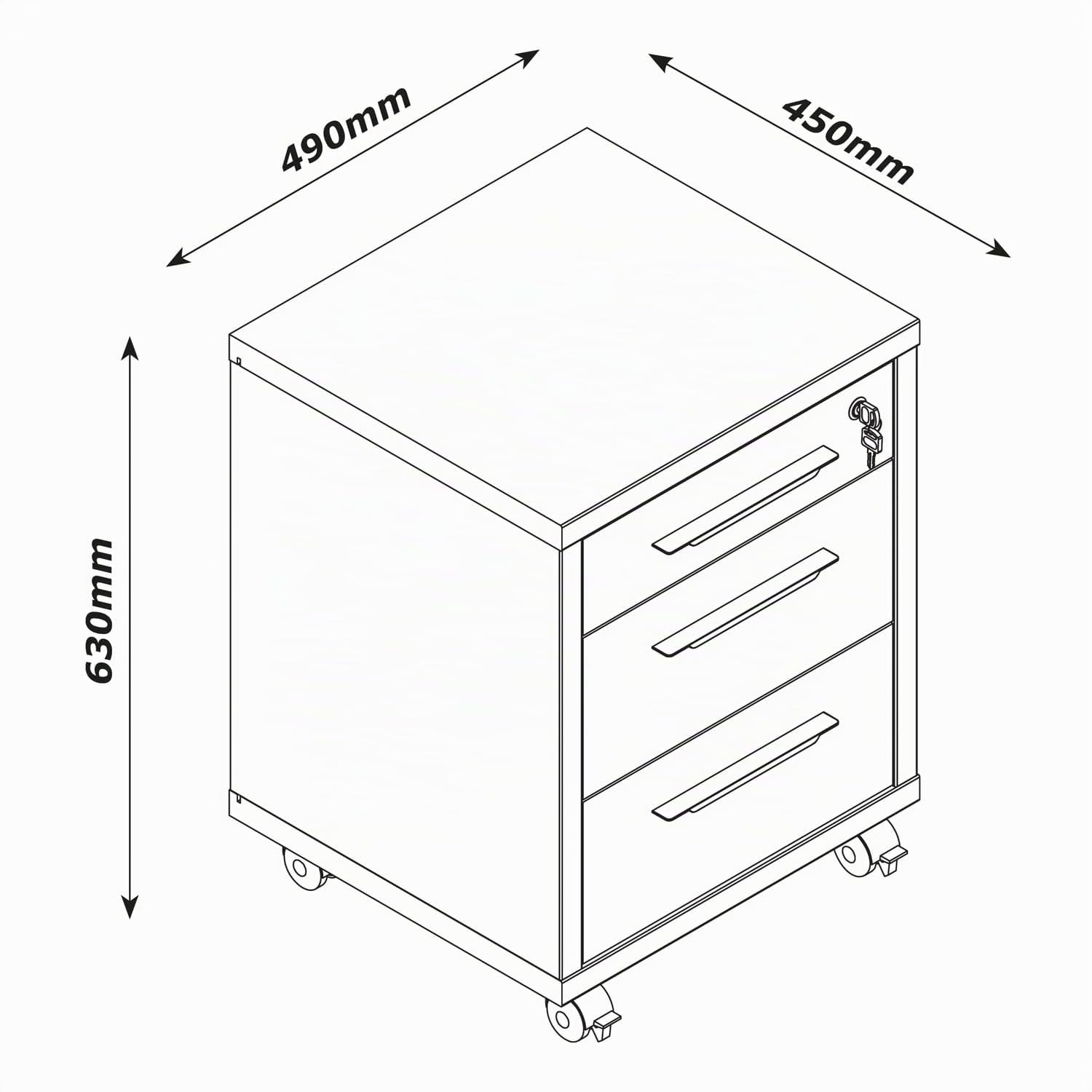 Composad Disegno set ufficio 3 pezzi scrivania 170 bianco