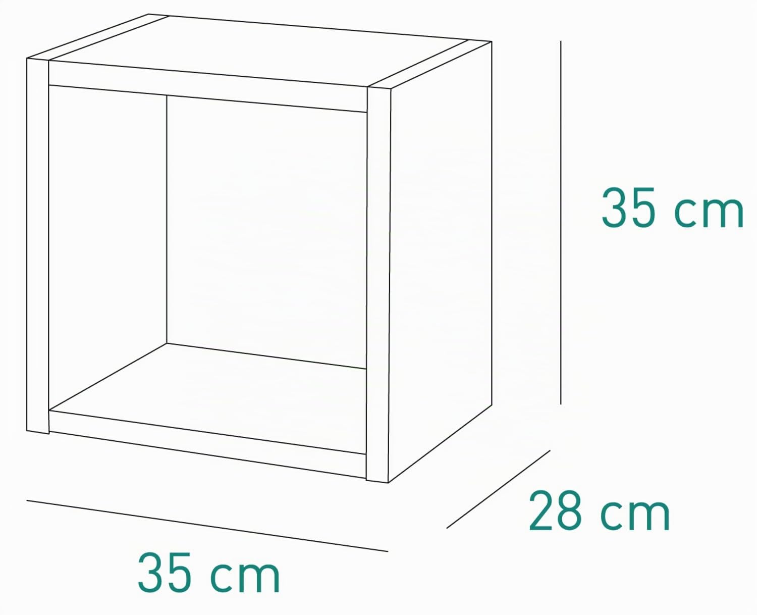 Composad Vitruvia Set 3 Cubi Mensole 35 cm Rovere Miele