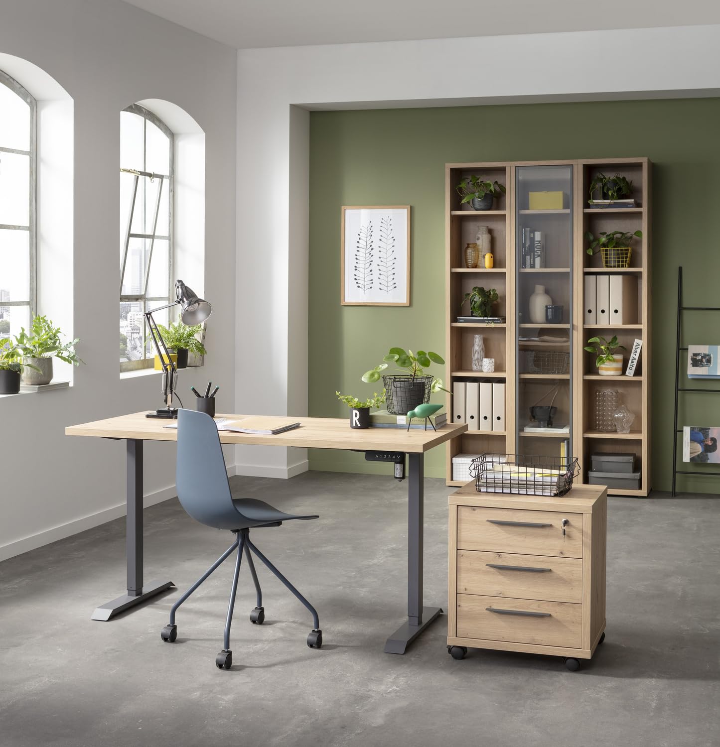 Composad Energia scrivania elettrica 150x69 rovere grigio scuro