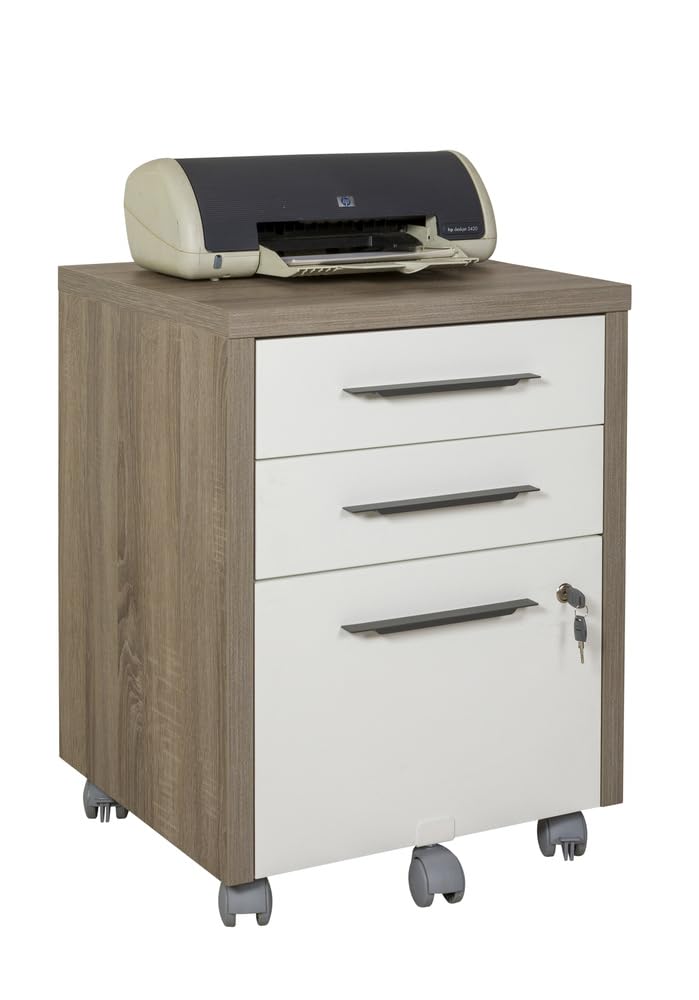 Composad cassettiera 3 cassetti rovere sonoma con ruote